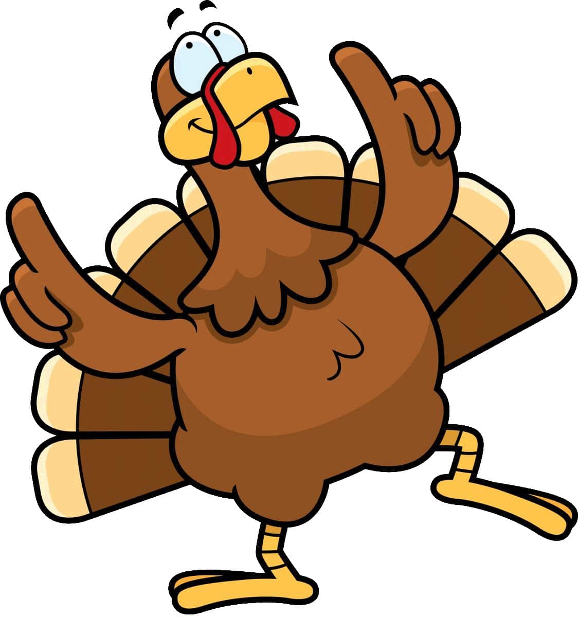Cartoon, Animated Turkey Image for Thanksgiving Day 2021