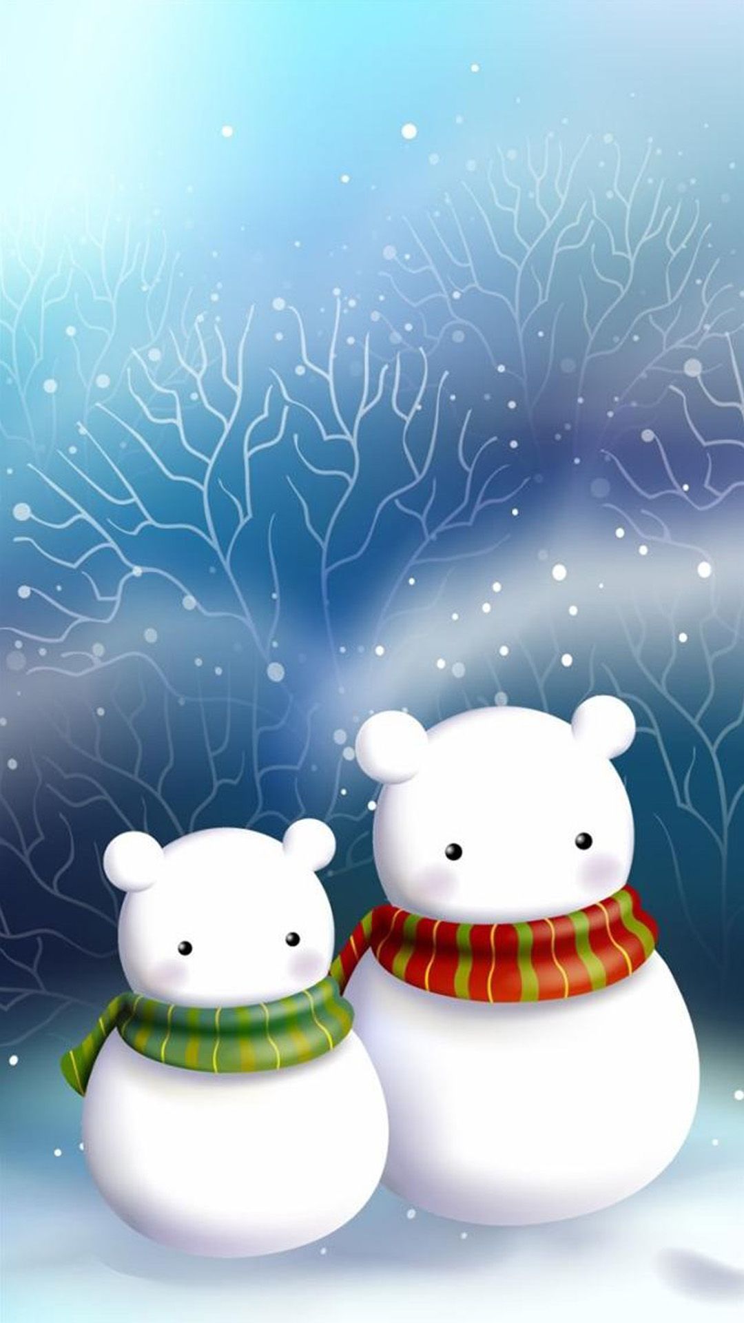 Cute Snow Couple Love Wallpaper