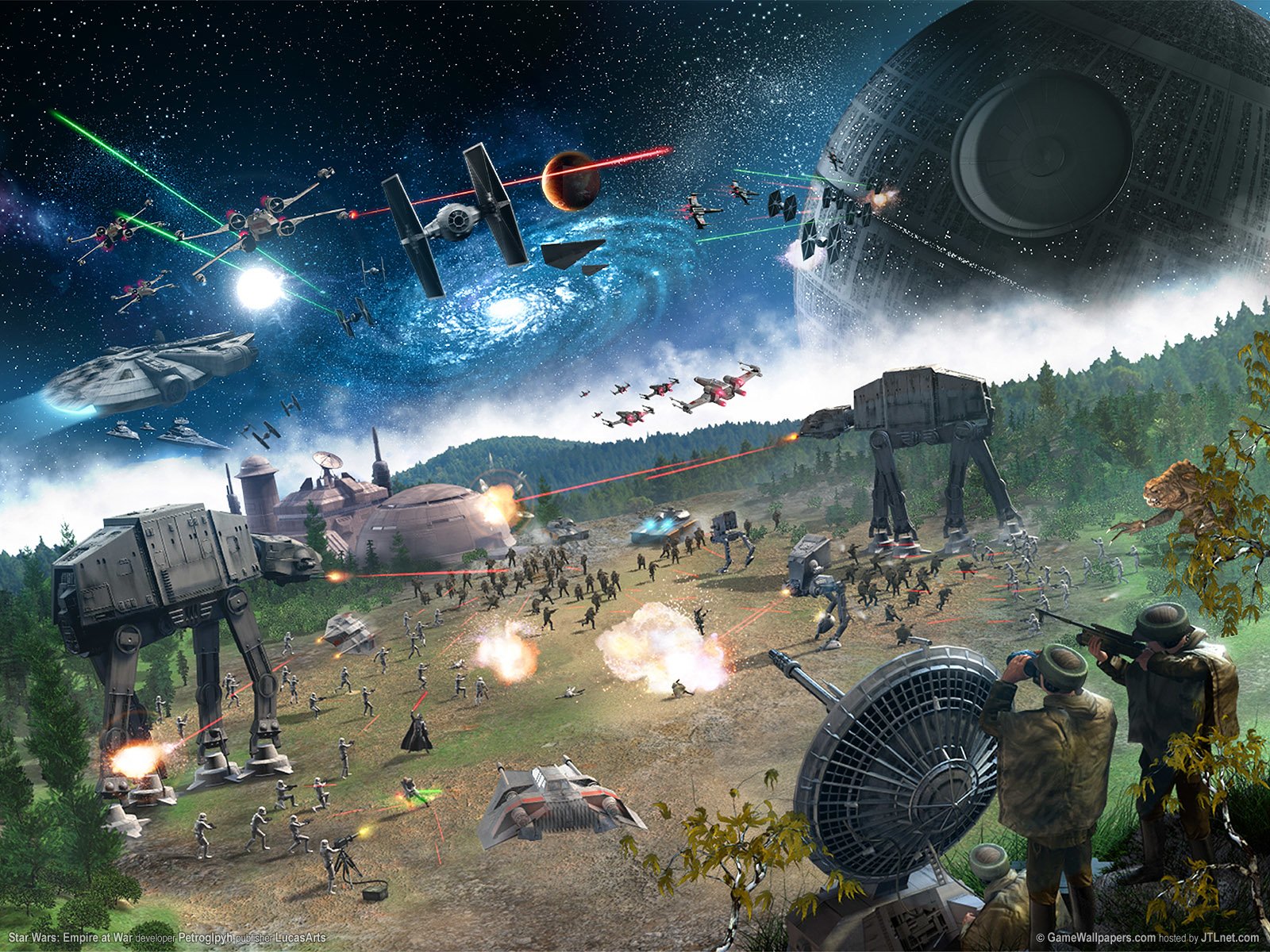 Title Star Wars Battle Scene Video Game Star Wars Empire At War HD Wallpaper