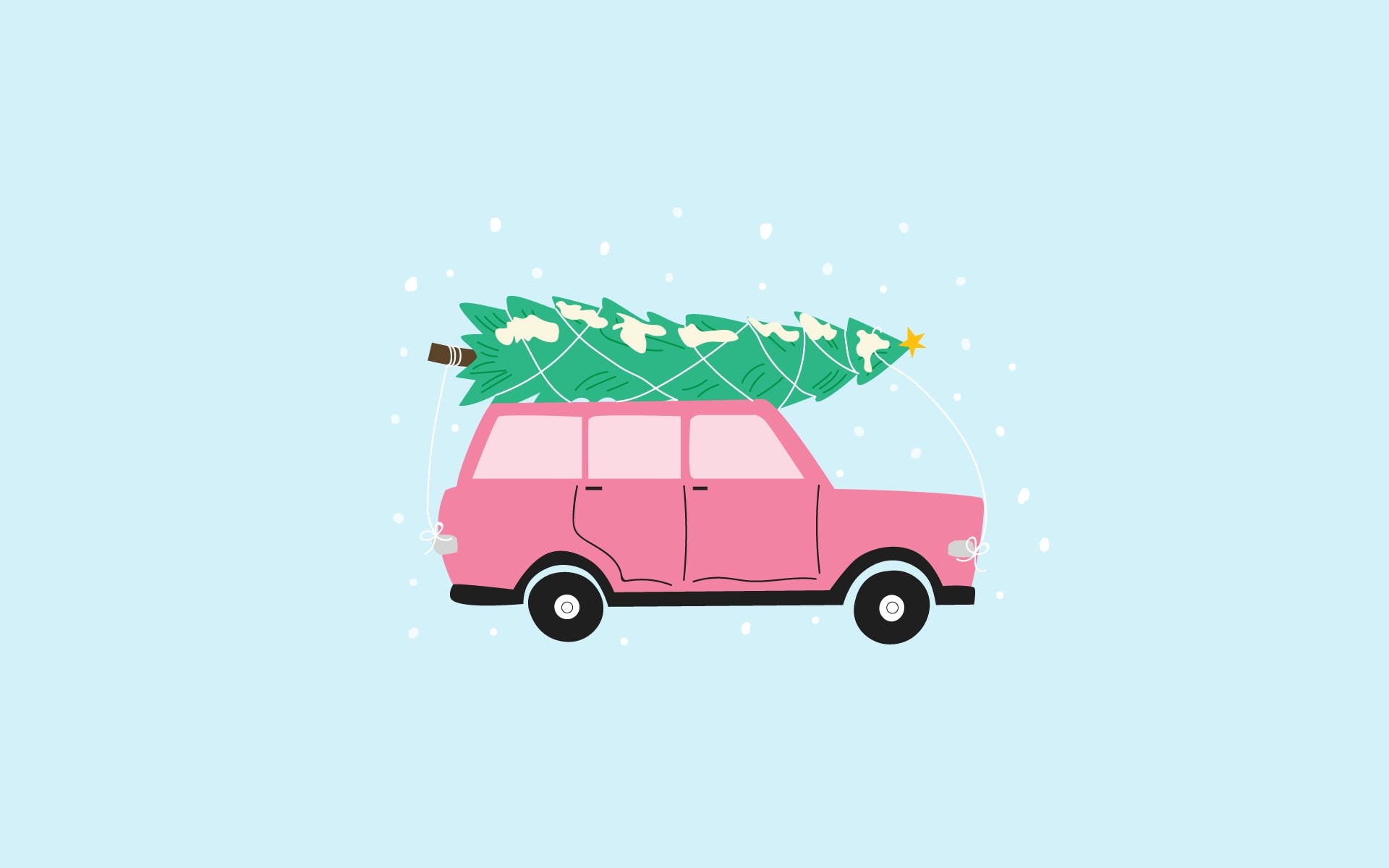 cute christmas wallpaper, motor vehicle, mode of transport, vehicle, transport, car, pink, illustration, van, animation, light commercial vehicle