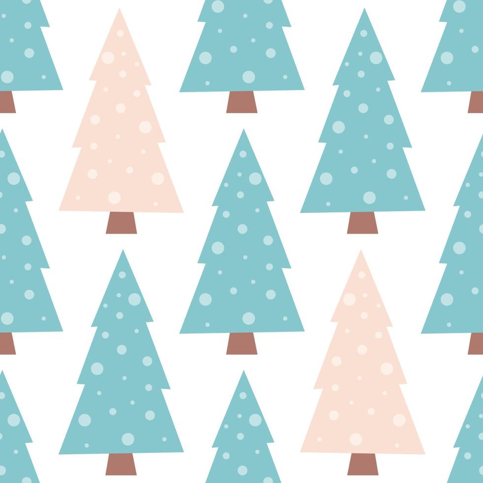 Seamless Christmas pattern with cute christmas tree. Merry Christmas. Pattern for wrapping paper, scrapbooking, wallpaper, fabric