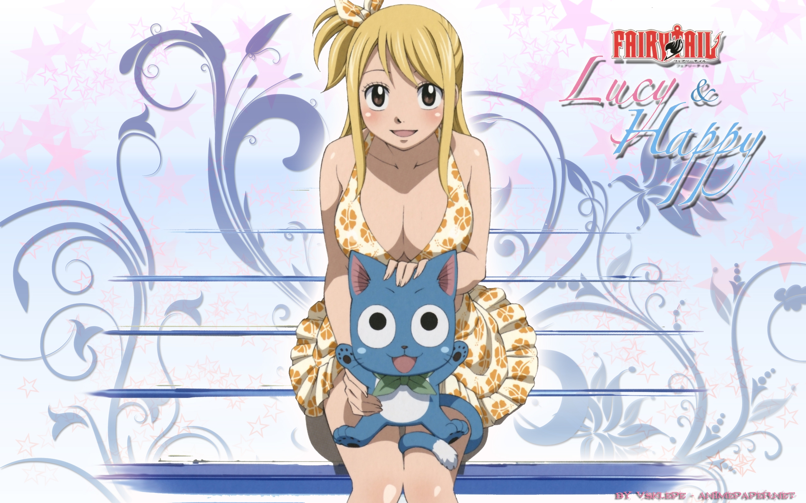 happy fairy tail lucy heartfilia 2560x1600 wallpaper