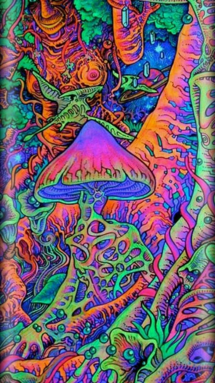 Psychedelic Mushroom Wallpaper