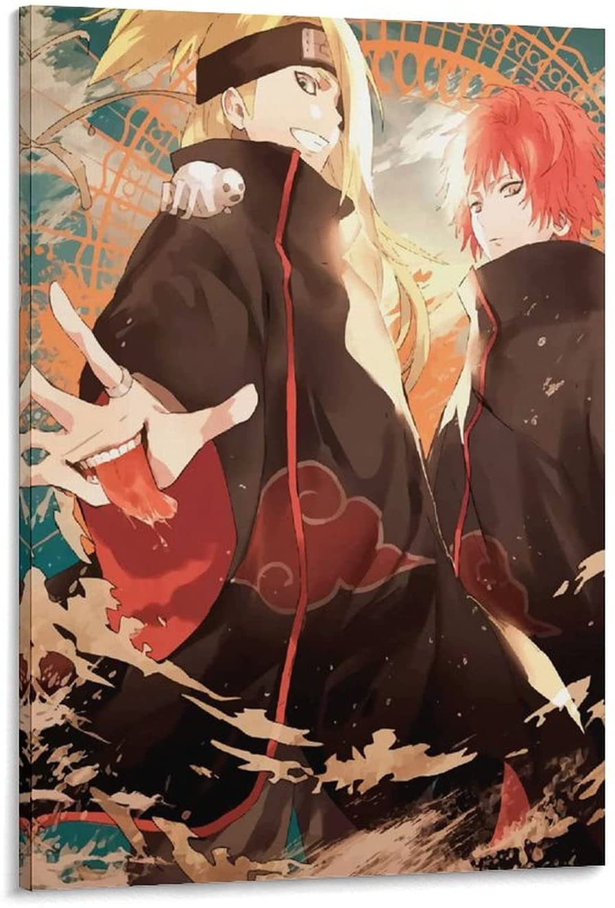 XCBVS Anime Poster Naruto Anime Sasori Deidara Akatsuki Wallpaper Canvas Art Poster and Wall Art Picture Print Modern Family Bedroom Decor Posters 24x36inch(60x90cm): Posters & Prints
