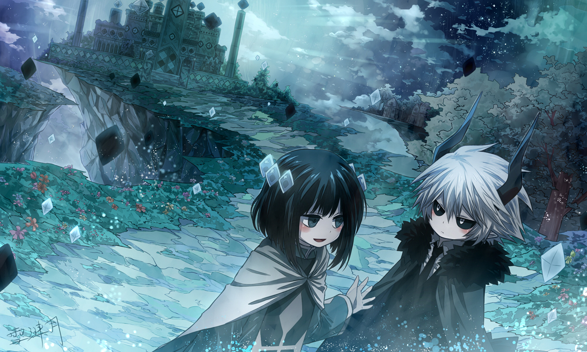 HD Wallpaper of The Gray Garden: An Enchanting Anime World by Xue Lian Yue