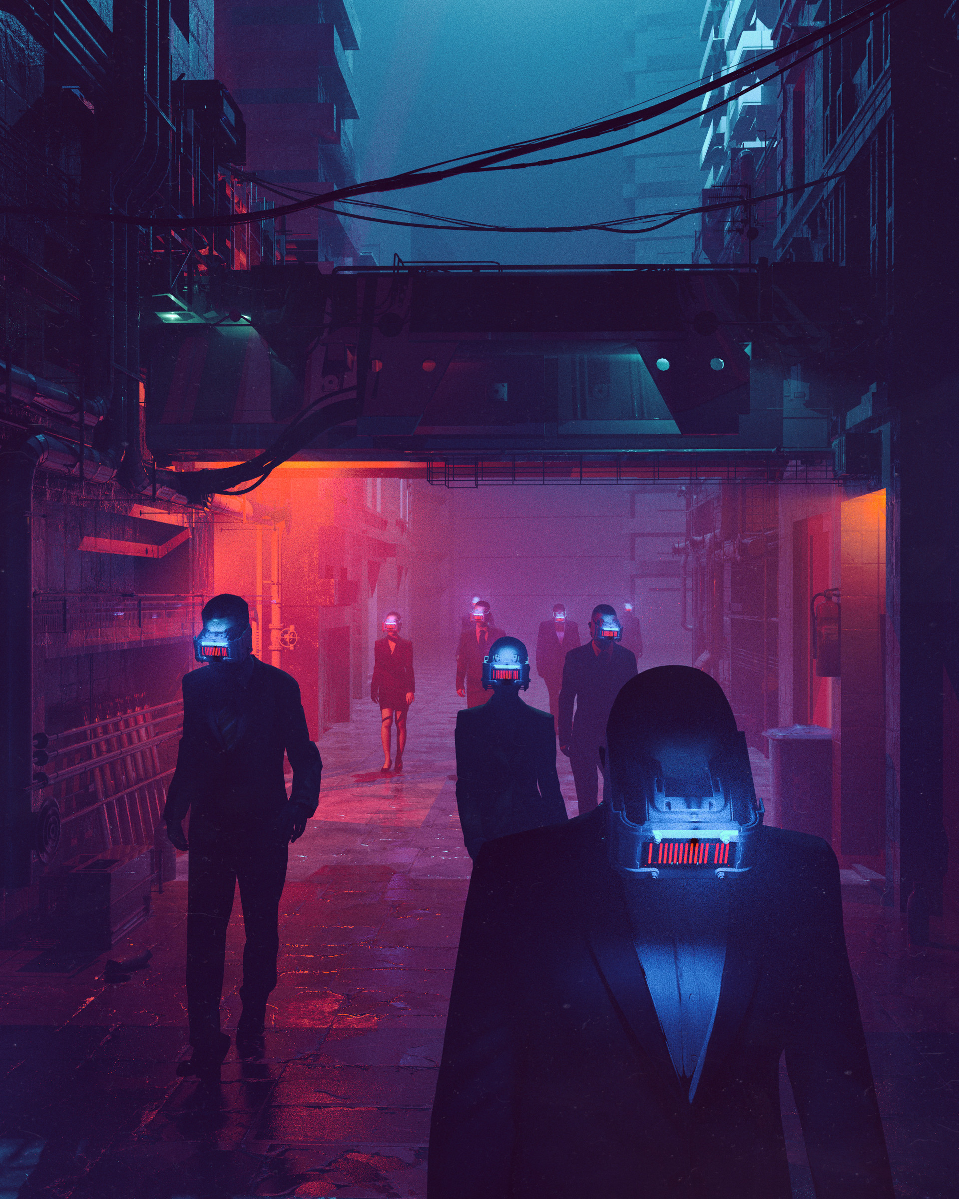 #digital art, #people, #city, #beeple, #neon, D, #street wallpaper HD Wallpaper