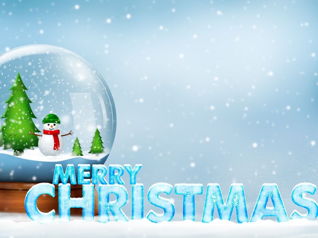 Snow Merry Christmas Snow Globe Wallpaper.jpeg Desktop Background