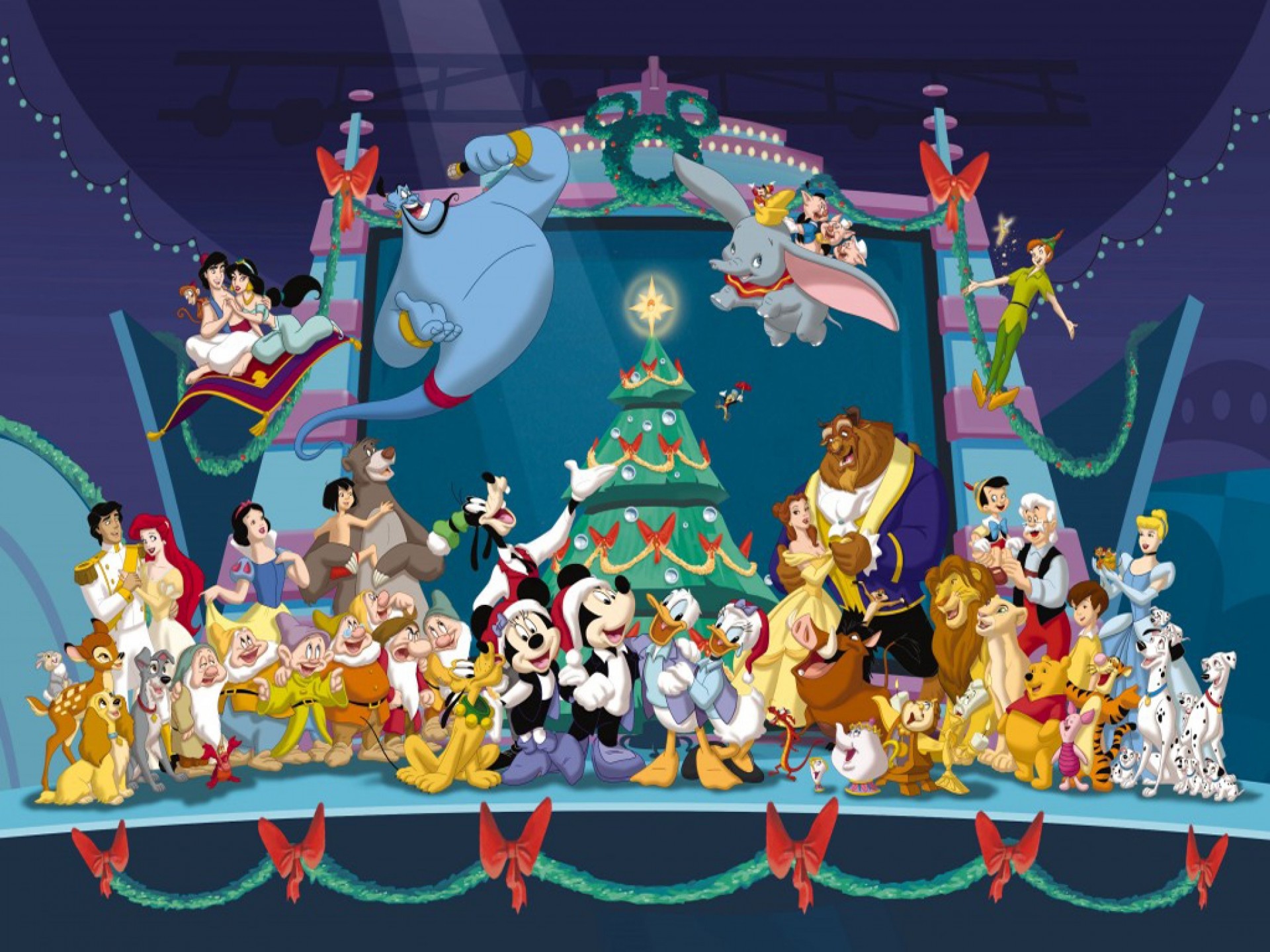 1920x 62979 Disney Characters Christmas Wallpaper's Magical Christmas Snowed In At The House Of