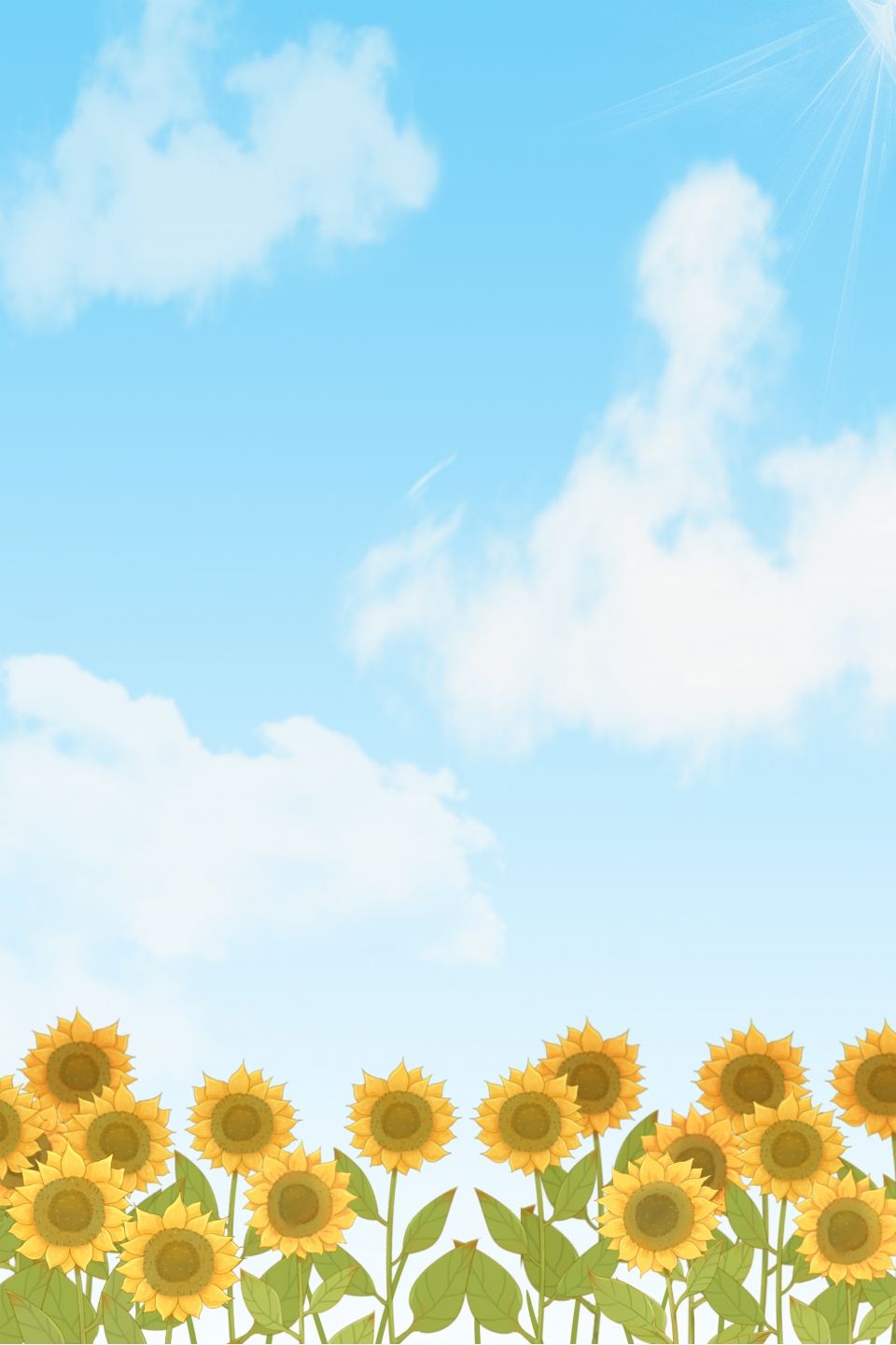 Cartoon Hand Drawn Wind Sunflower Poster Background. Sunflowers background, Flower background design, Sunflower wallpaper