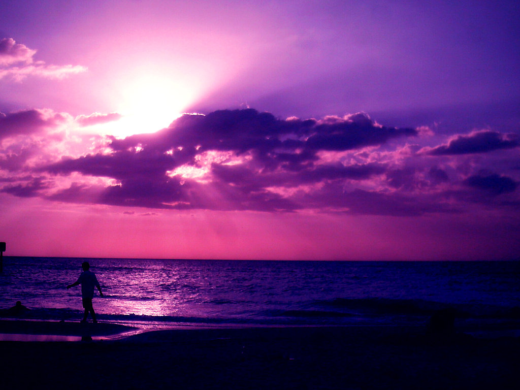 Purple Beach Sunset Wallpaper Download Free. Purple Beach S