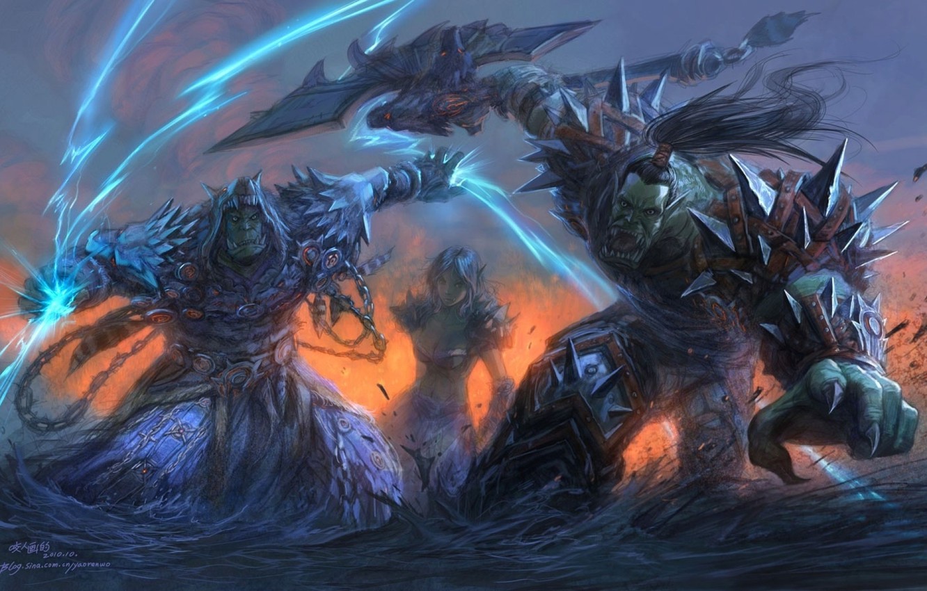 Wallpaper warrior, orcs, wow, Horde, world of warcraft, shaman, Warcraft, horde, orc image for desktop, section игры
