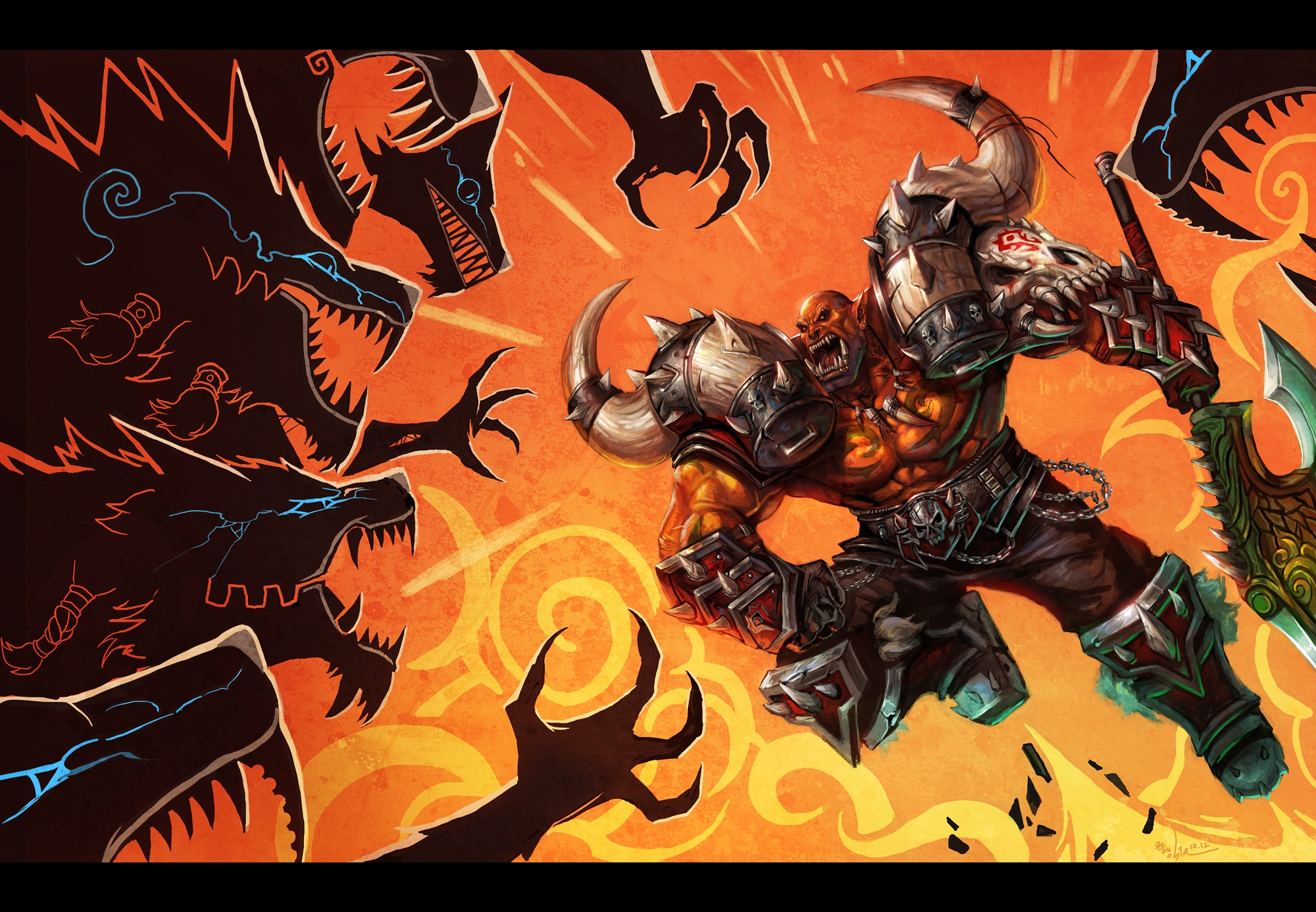world of warcraft orcs garrosh hellscream 2000x1386 wallpaper