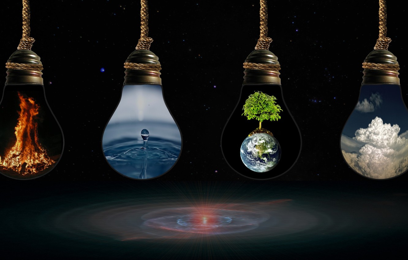 Wallpaper fire, element, art, the air, water. earth image for desktop, section рендеринг