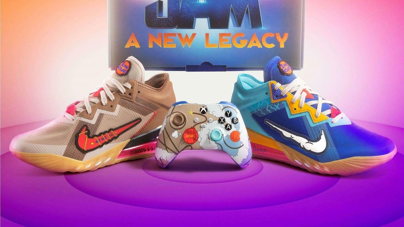 Space Jam: A New Legacy Gets Colorful Mismatched Nike Shoes And Xbox Controller Combo