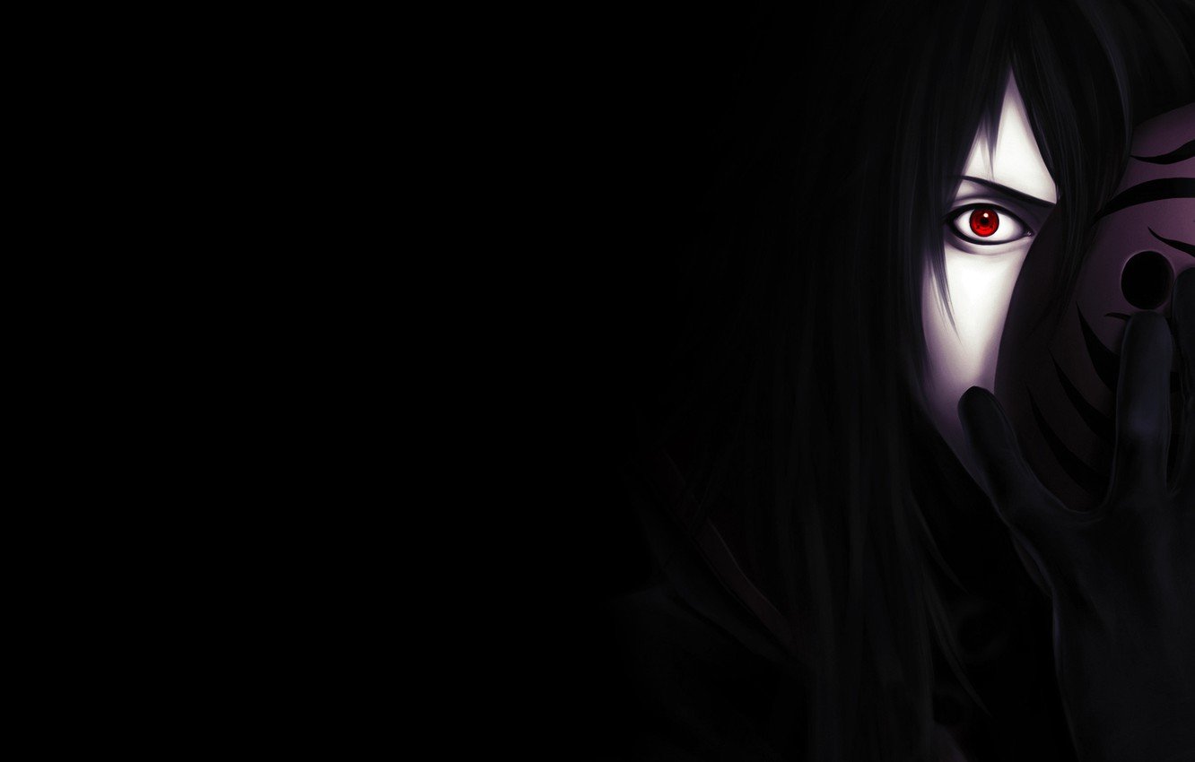 Wallpaper dark, sharingan, madara, Uchiha, Madara, Uchiha, mask, upholstered, obito, sight, behind image for desktop, section прочее