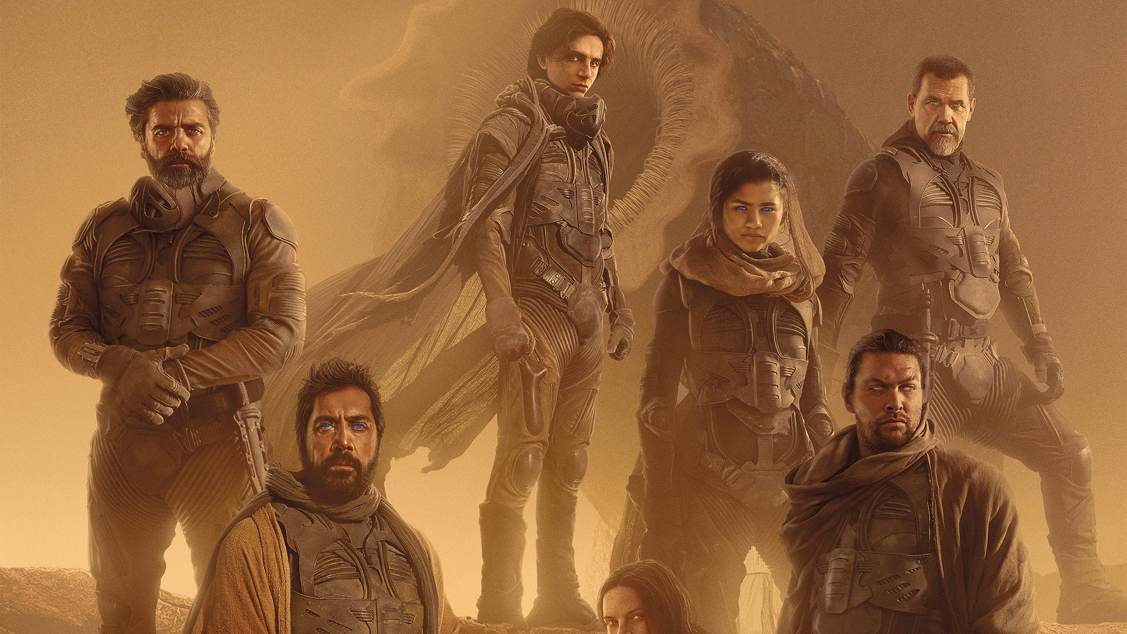 Dune (2021) HD Wallpaper, Timothée Chalamet, Josh Brolin, Jason Momoa, Zendaya, Javier Bardem. Mocah HD Wallpaper