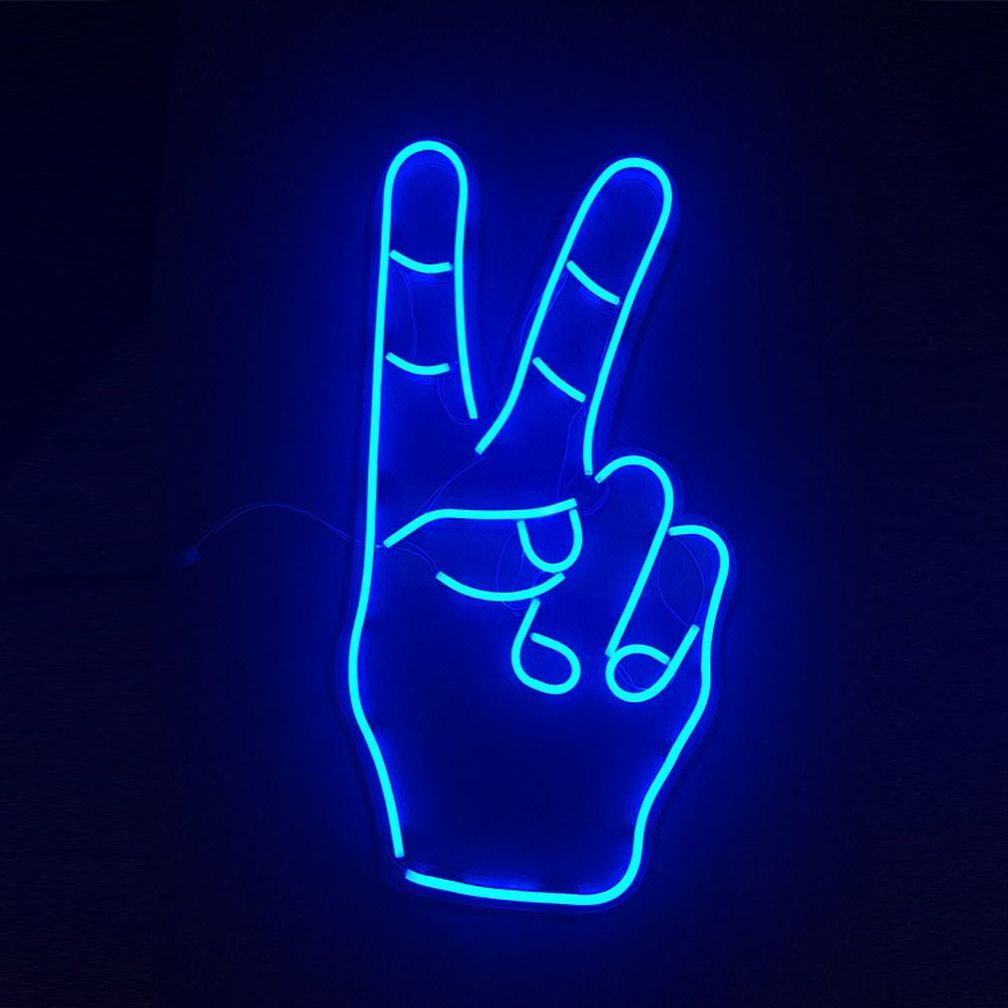 Blue LED Light Sign Wallpaper