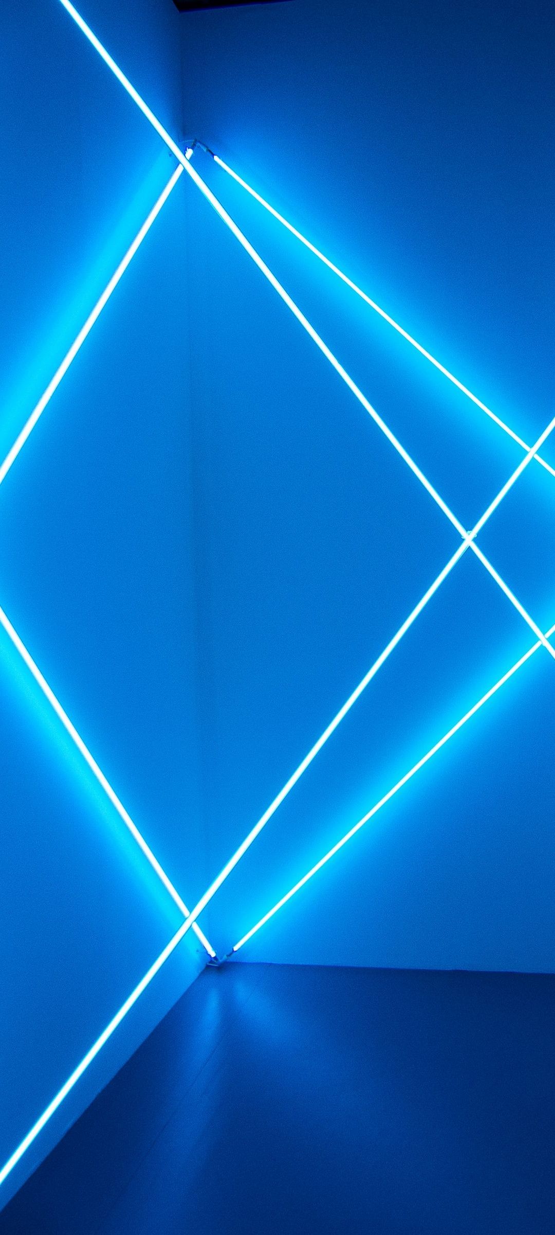 Blue Neon Light 3D Phone Wallpaper