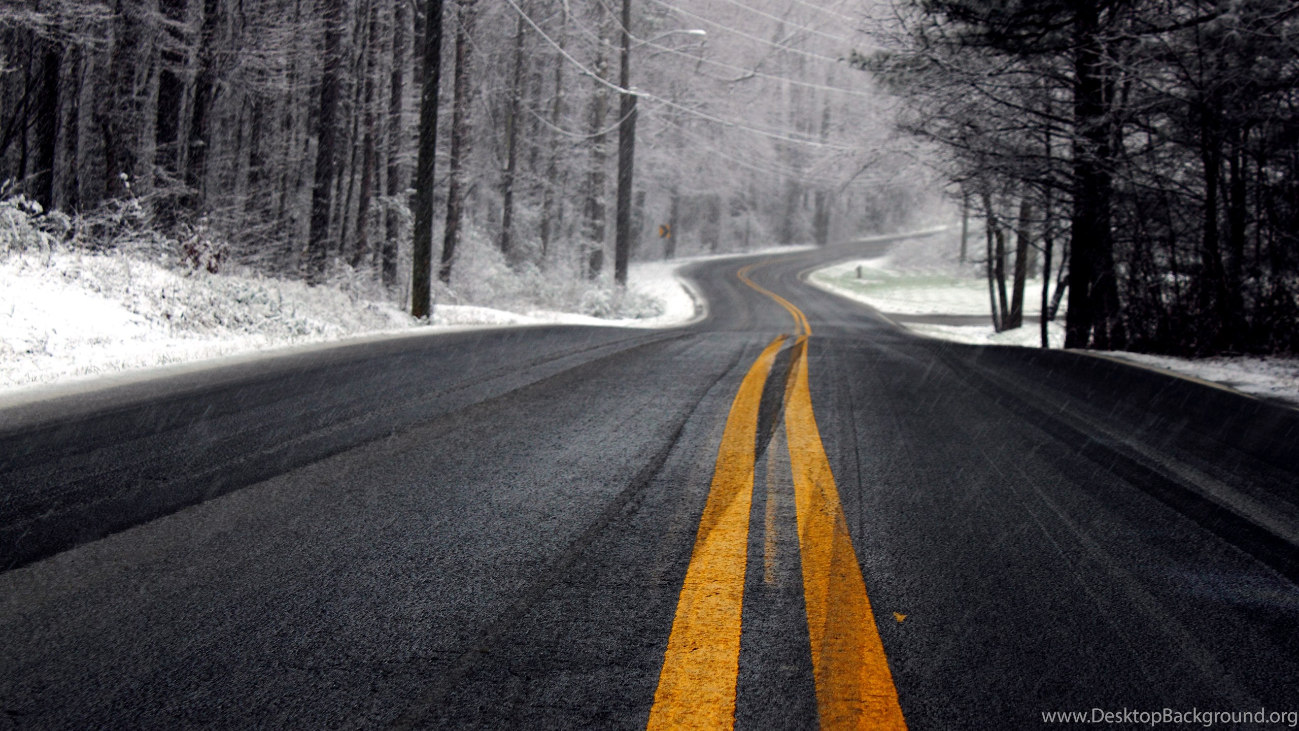 Winter Road In Cloudy Weather Wallpapers And Image Wallpapers ... Desktop Backgrounds