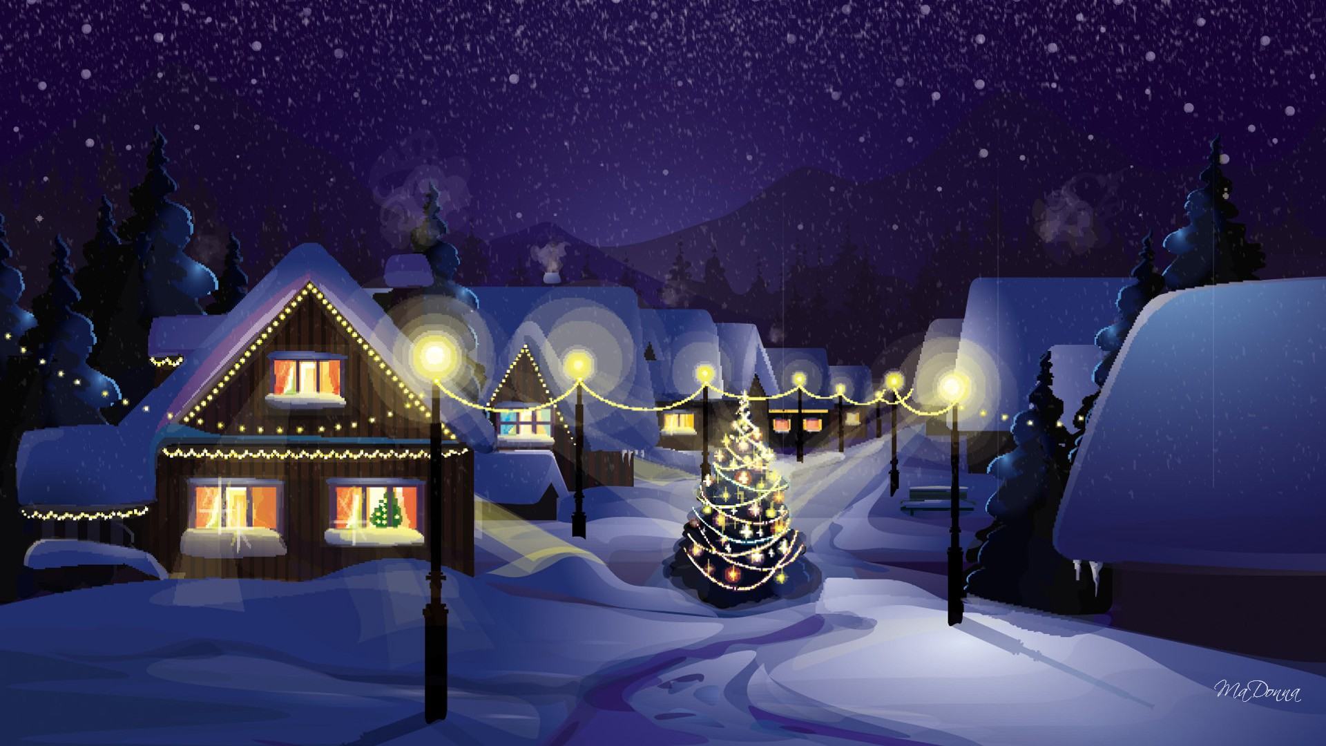 Christmas Village Background