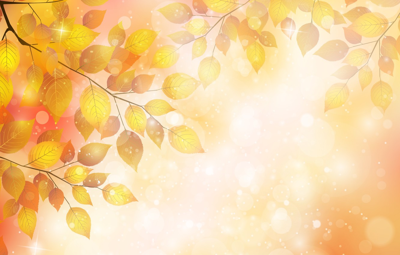 Wallpaper autumn, leaves, bubbles, sprig, bubbles, autumn, leaves, twigs, glitter, gloss image for desktop, section рендеринг