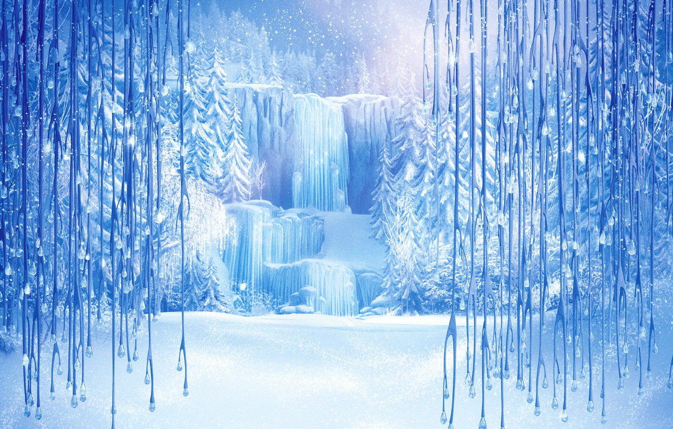 Photo Wallpaper Snow, Snowflakes, Ice, Icicles, Frozen