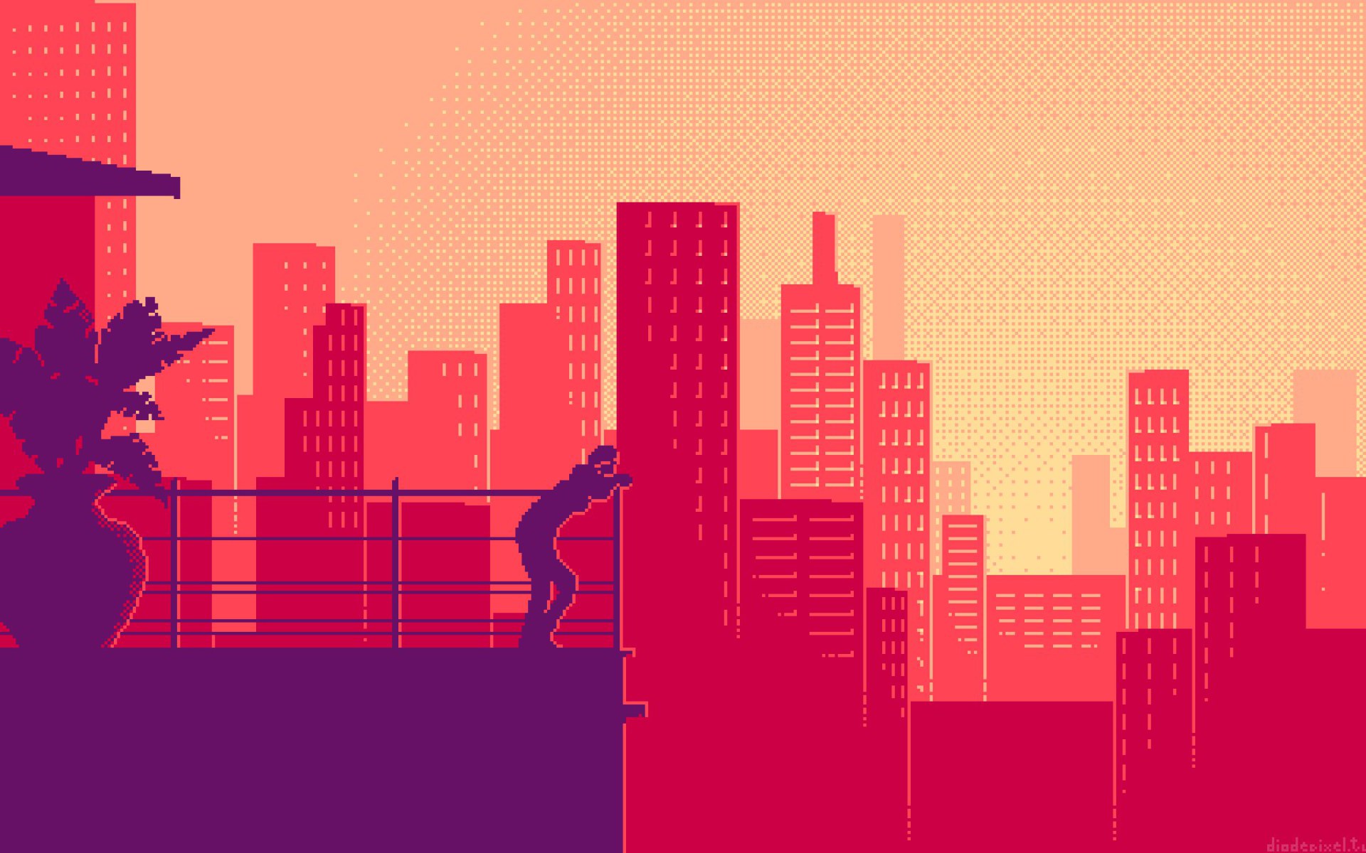 Wallpaper Alone, Building, City, Pixel Art • Wallpaper For You HD Wallpaper For Desktop & Mobile
