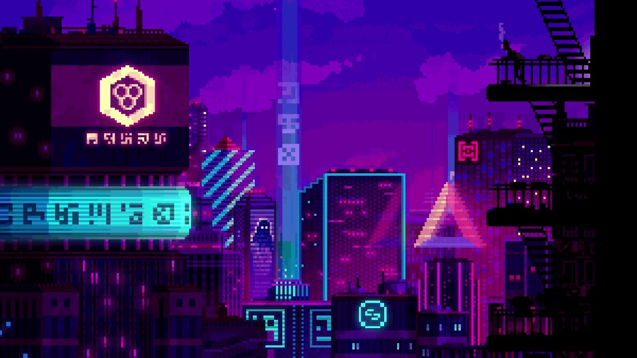 Pixel Art Wallpaper PC and Mobile. Night City HD. David Live Wallpaper