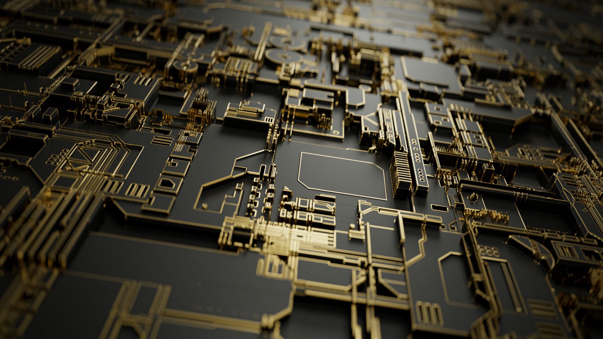 Download wallpaper 1920x1080 circuit, chip, detail, metal, computer, macro full hd, hdtv, fhd, 1080p HD background