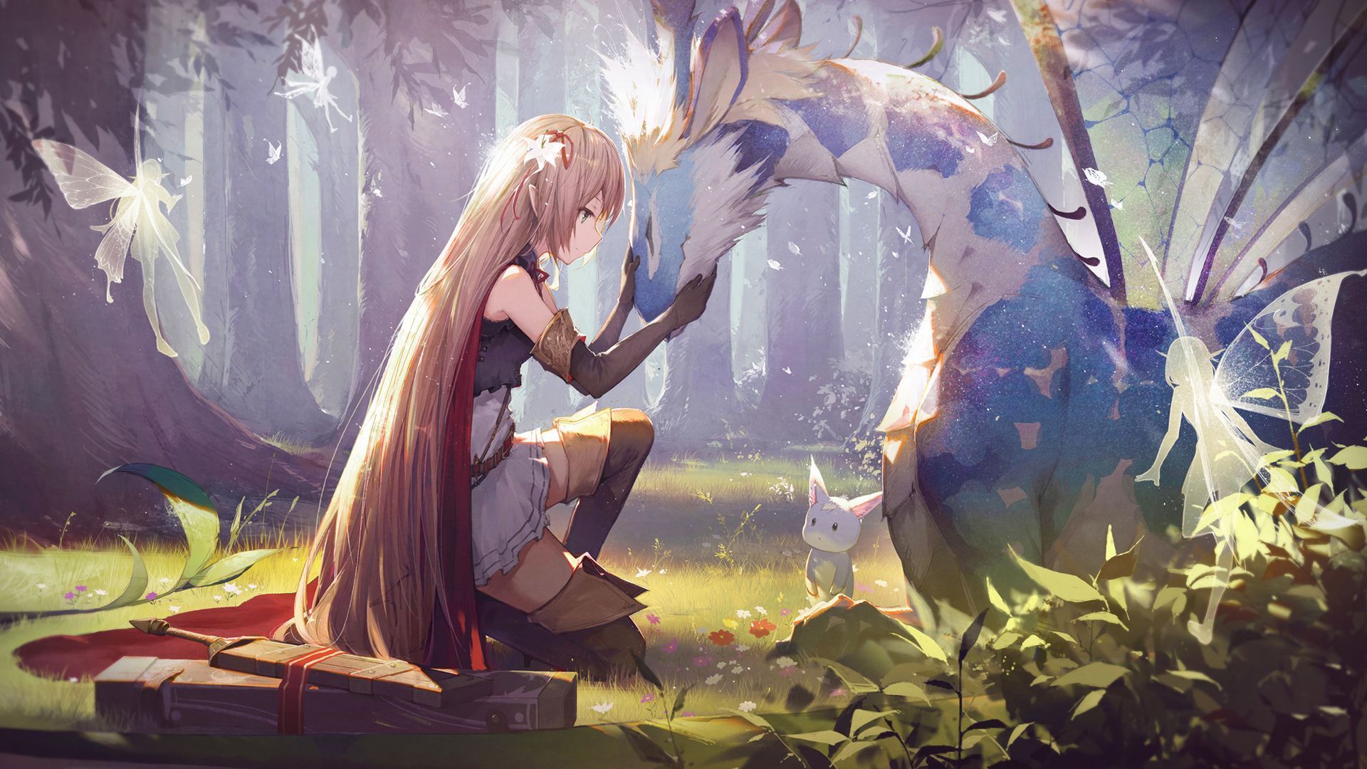 Anime Girl and Dragon Wallpaper Free Anime Girl and Dragon Background