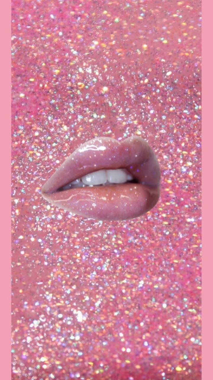 Glitter Lips Wallpaper