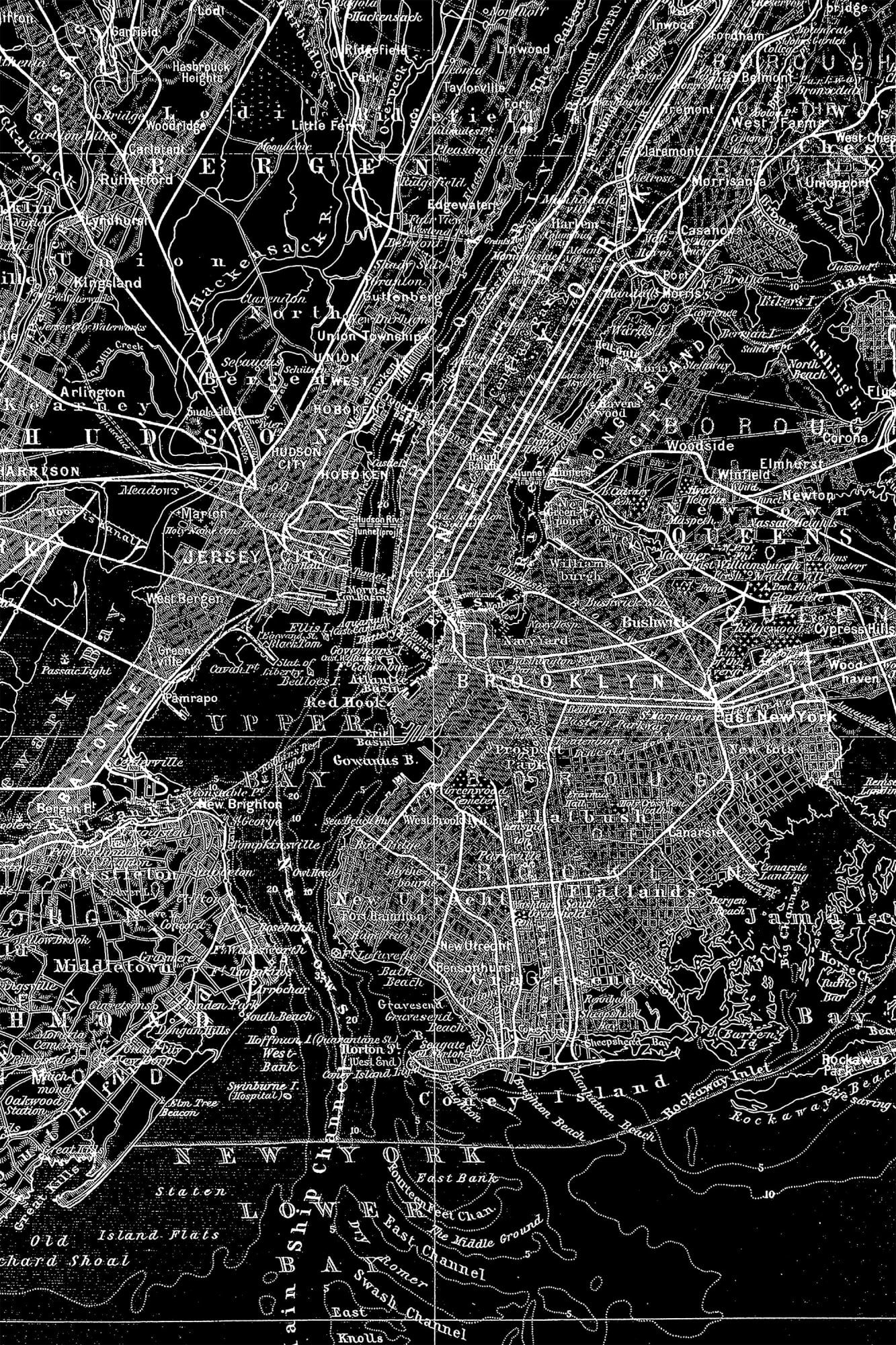 Map of NY. Black and white city, Map of new york, Black and white picture