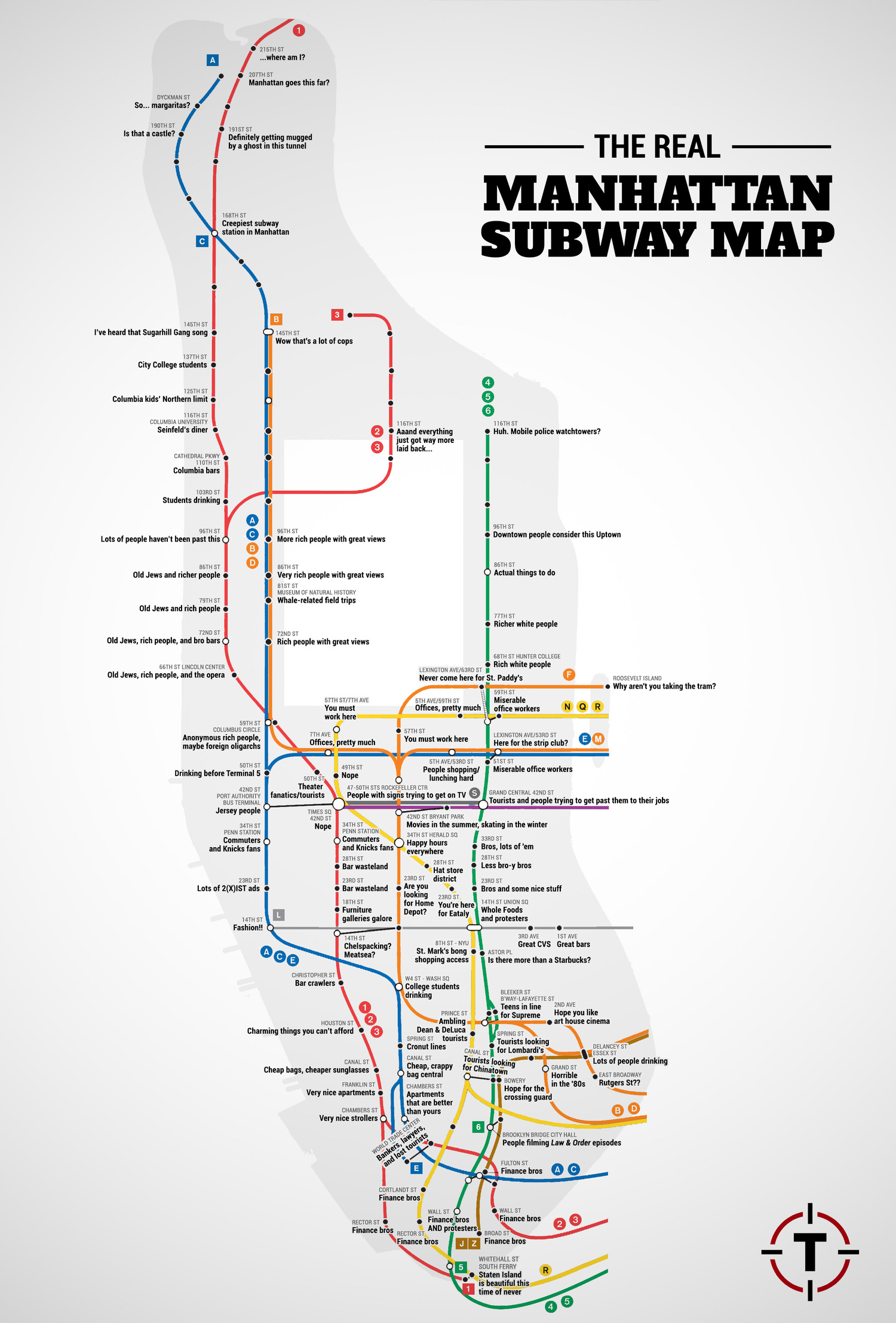 Thrillist Imagines the Real Manhattan Subway Map