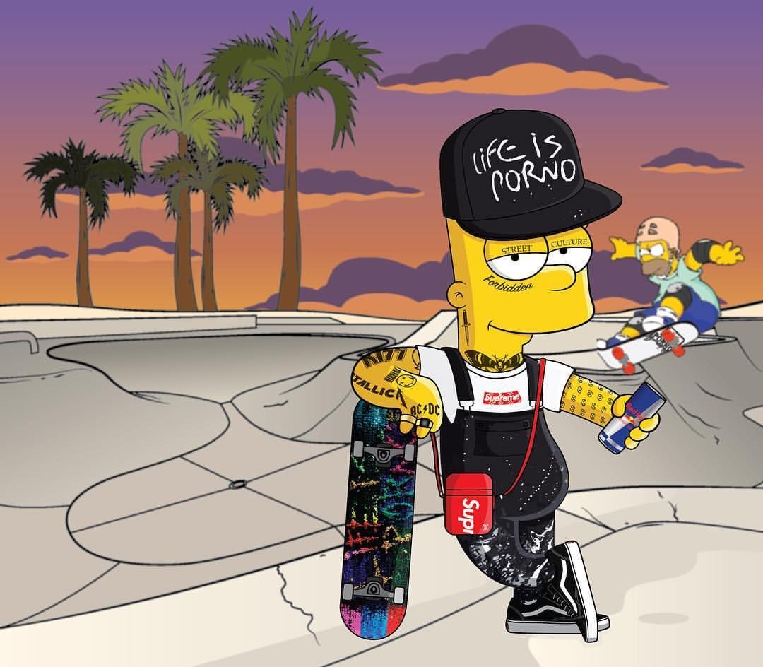 Dope Bart Simpson Skating Wallpapers on WallpaperDog.