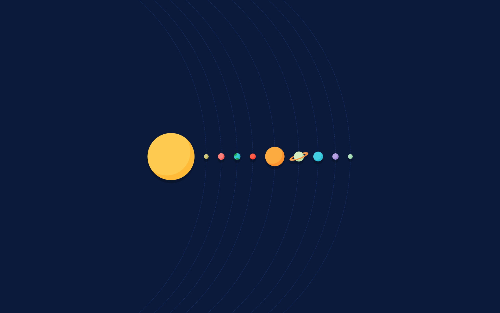 Solar system illustration wallpaper, minimalism, circle, geometric shape • Wallpaper For You HD Wallpaper For Desktop & Mobile