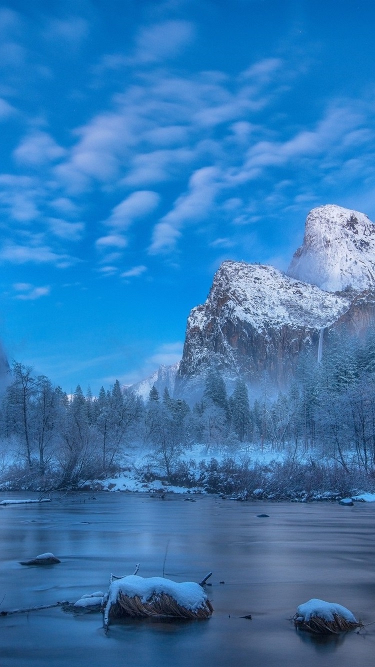 Wallpaper Winter, snow, trees, mountains, river 1920x1200 HD Picture, Image