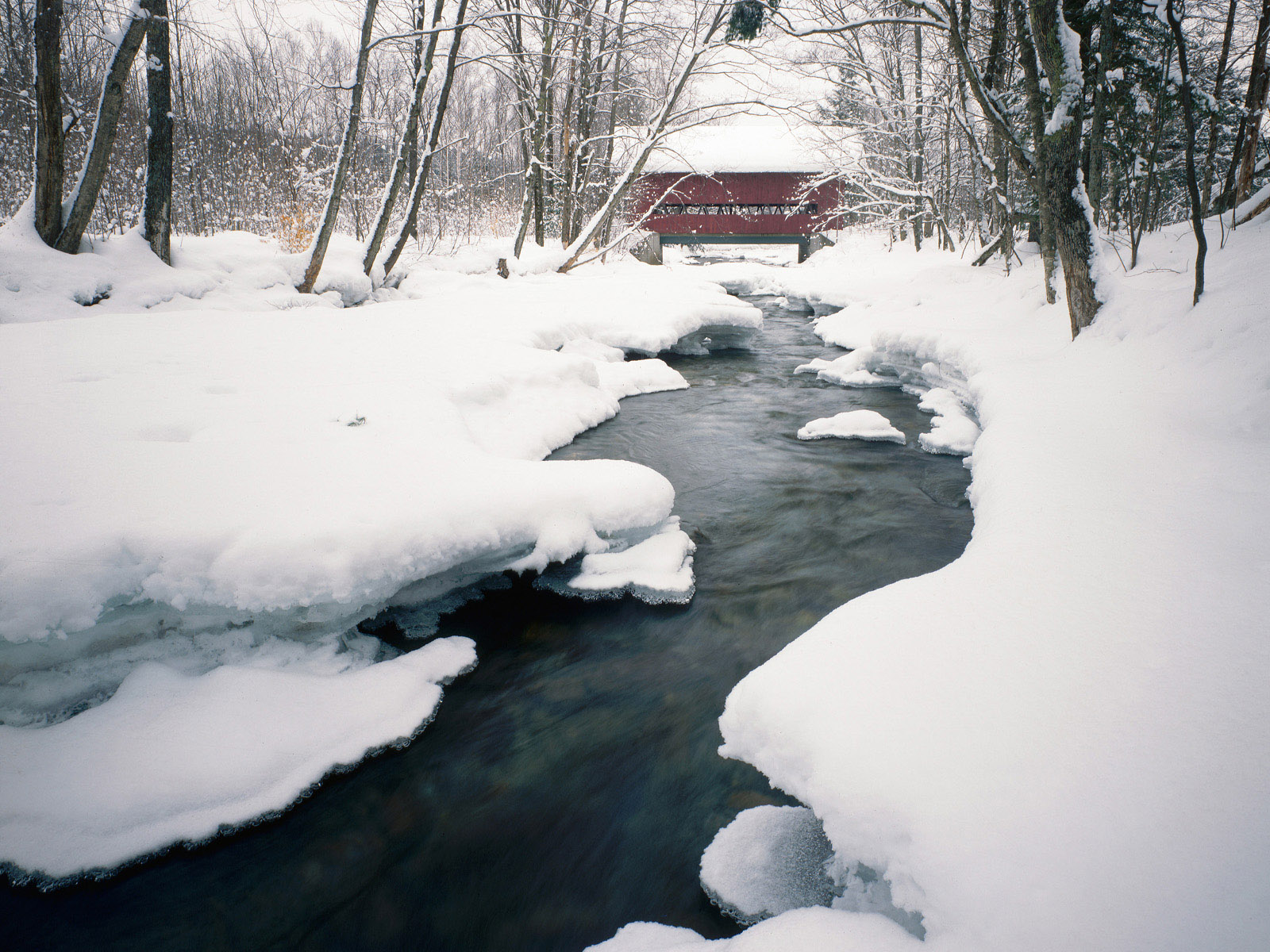 River In Winter Windows 7 Scenery Wallpaper
