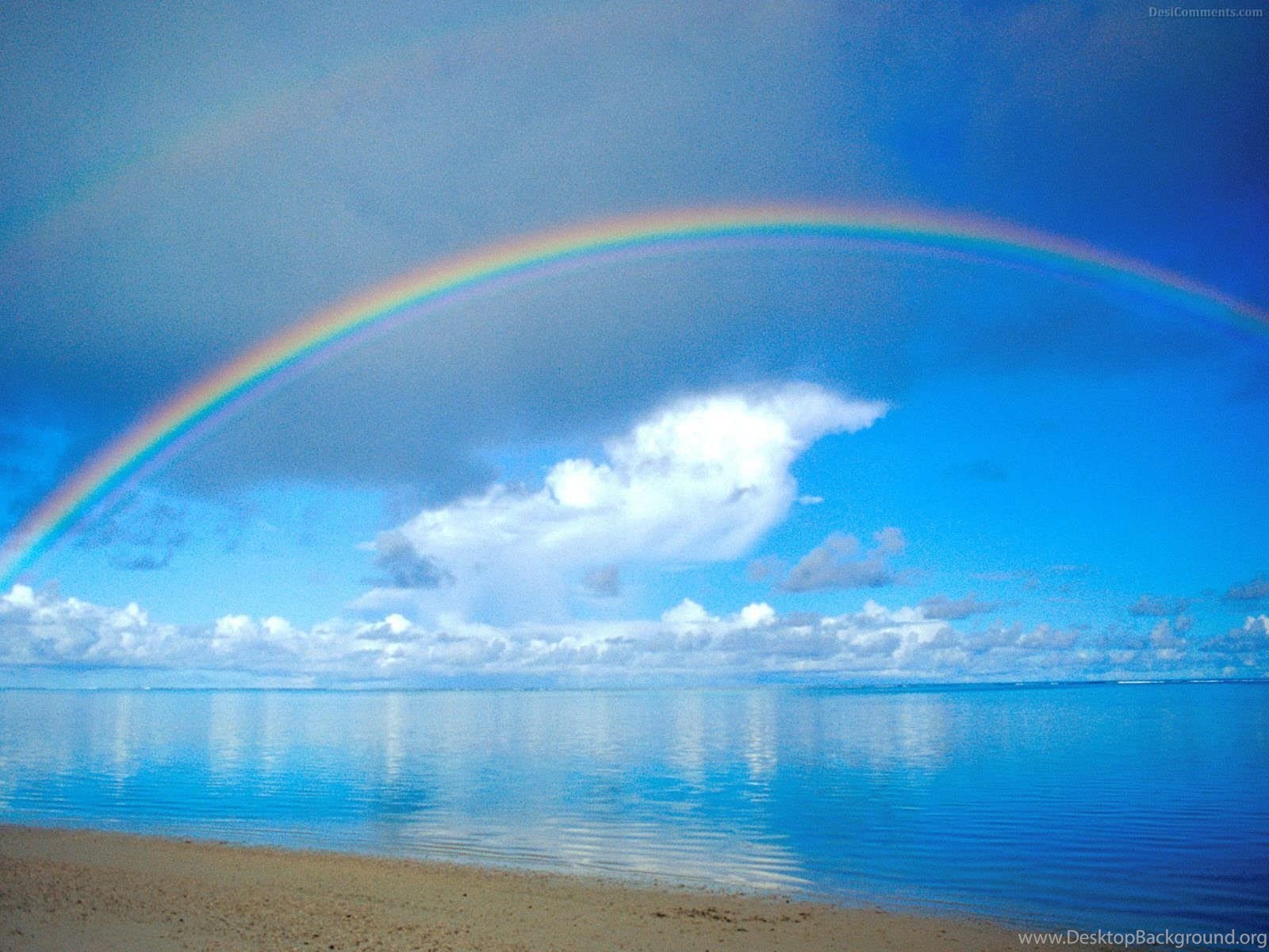 Beach Rainbow Wallpaper Desktop Background