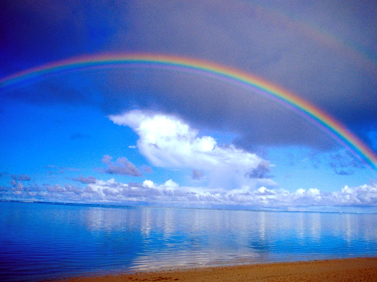Rainbow Above Beach Wallpaper HD / Desktop and Mobile Background