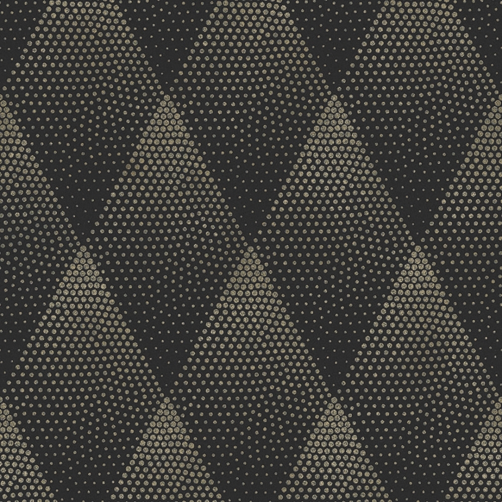 Diamond Burst Geometric wallpaper in black & gold. I Love Wallpaper