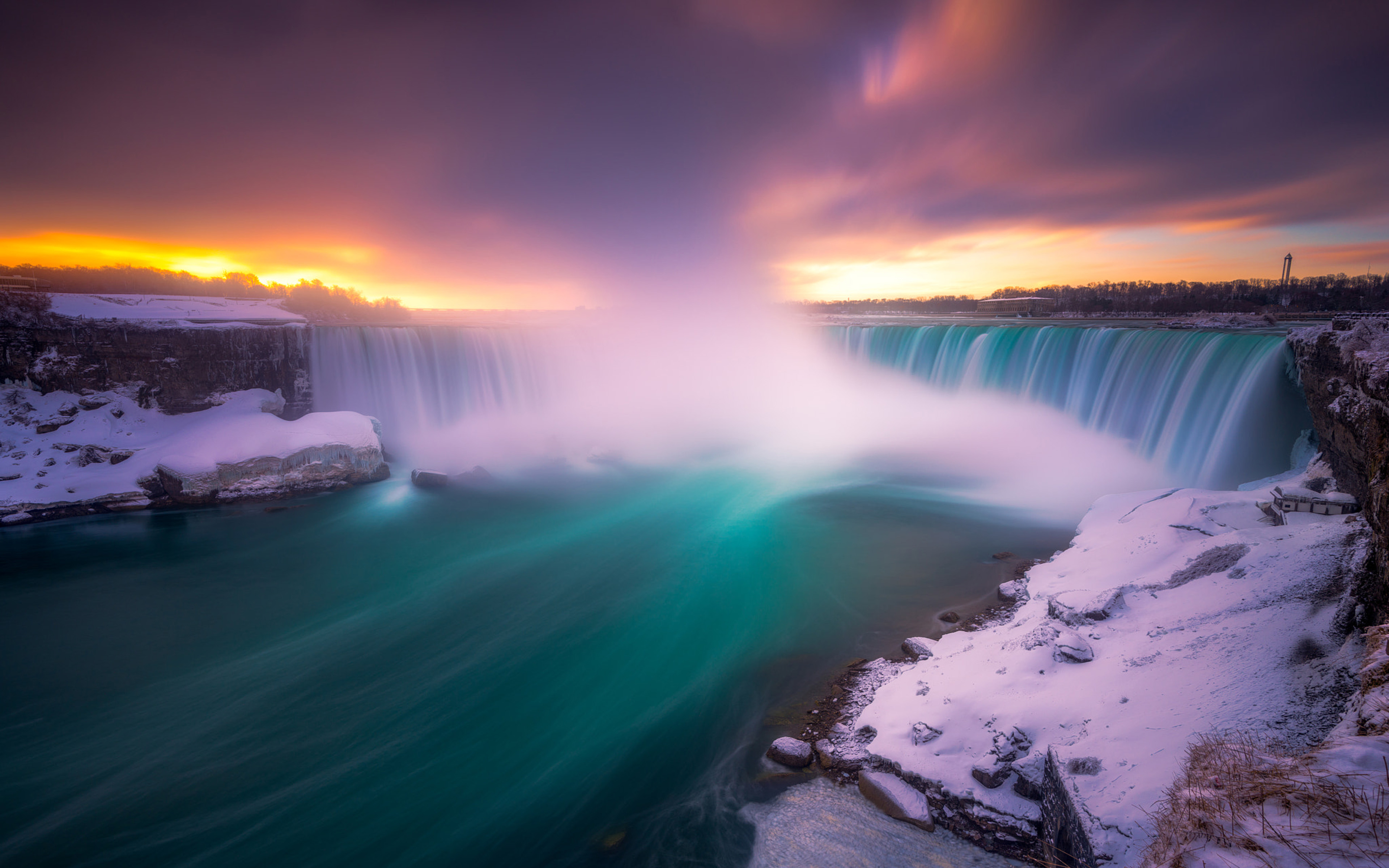 Niagara Falls in Winter 4k Ultra HD Wallpaper
