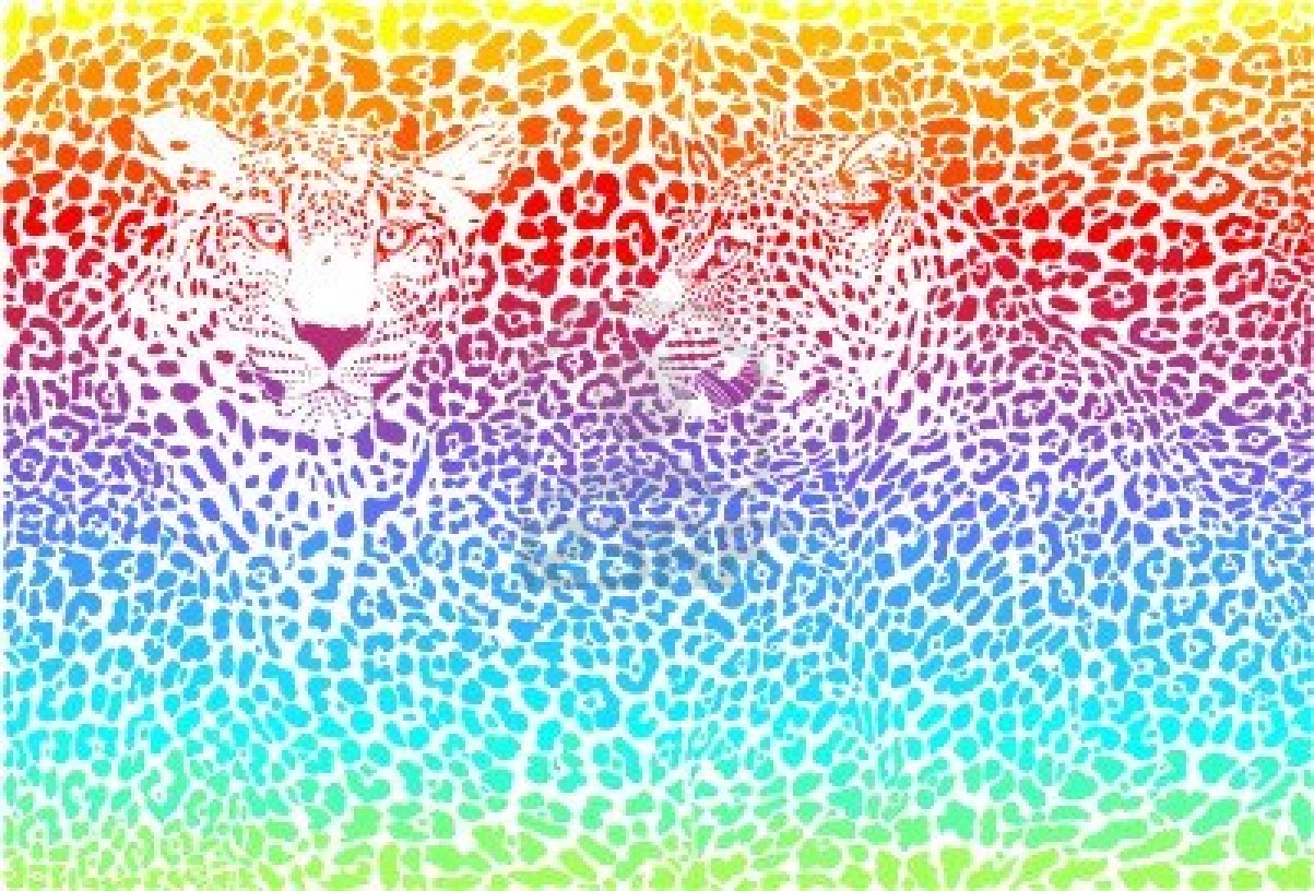 Hd Rainbow Cheetah Print Wallpaper