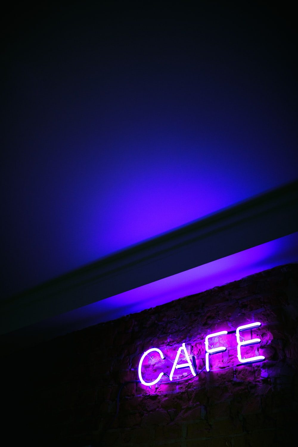 turned on purple neon lights photo