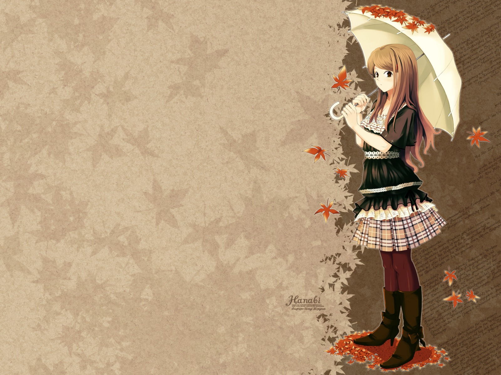 Autumn Anime Girl Wallpaper and Background Imagex1200