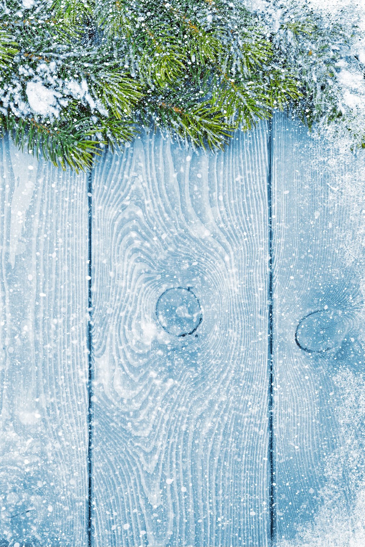 Winter Snow Merry Christmas Blue Wood Wallpaper Blue Wood