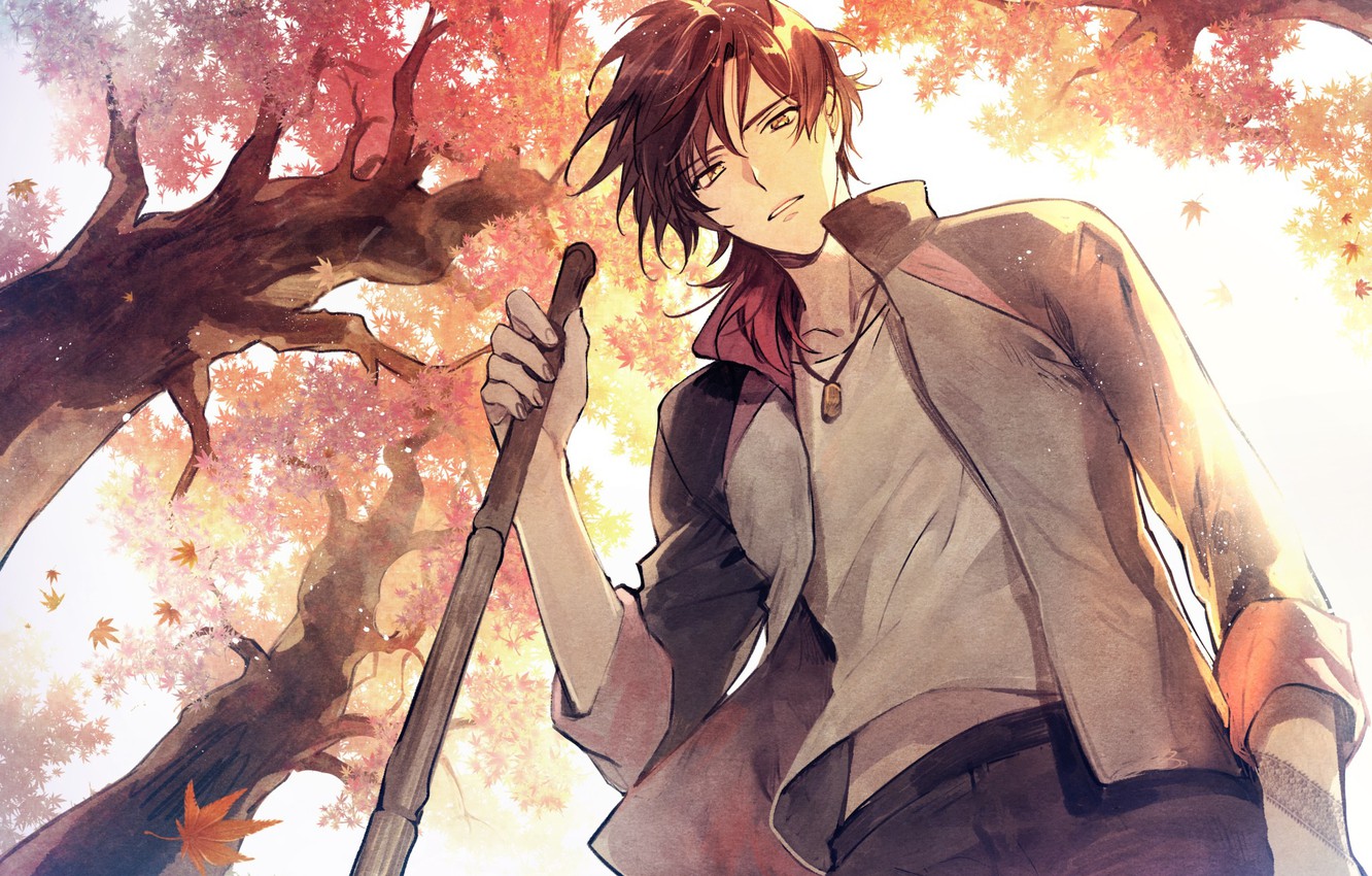 Wallpaper autumn, art, guy, Touken ranbu image for desktop, section сёнэн