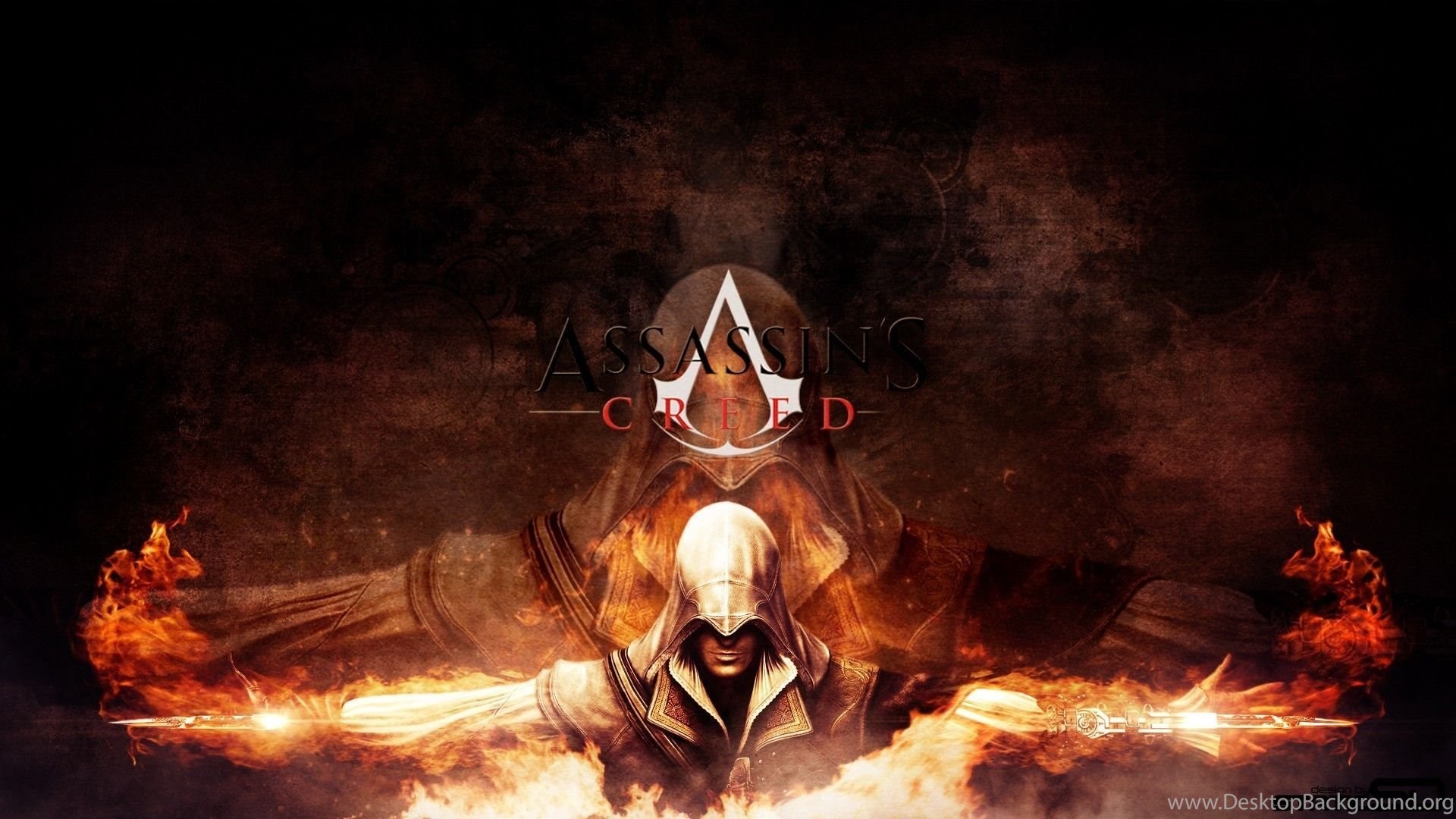 Download Wallpaper 1920x1080 Assassins Creed, Desmond Miles, Fire. Desktop Background