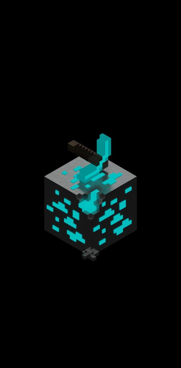 minecraft wallpaper diamond axe