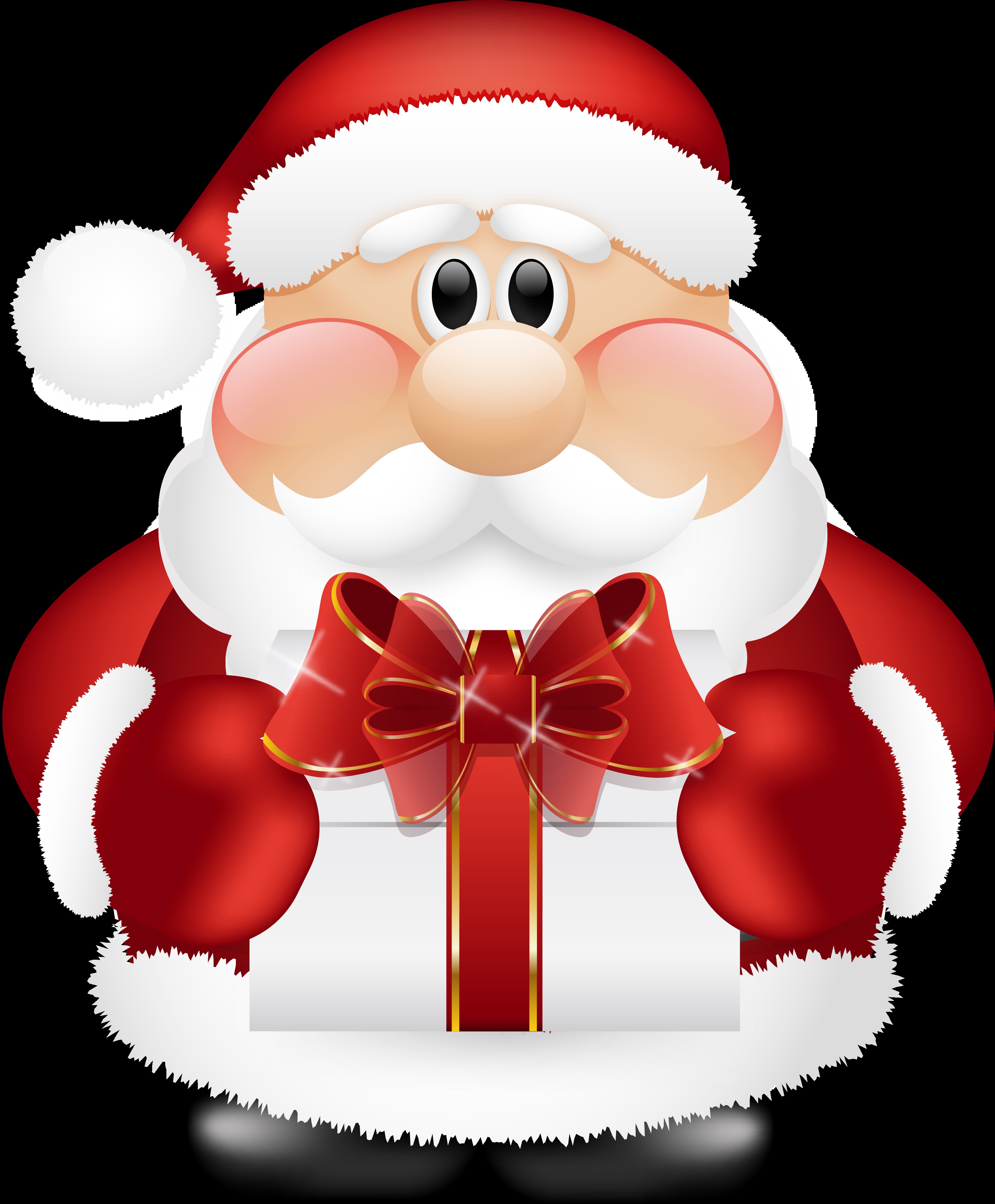 Cute Santa Claus With Gift Clipart