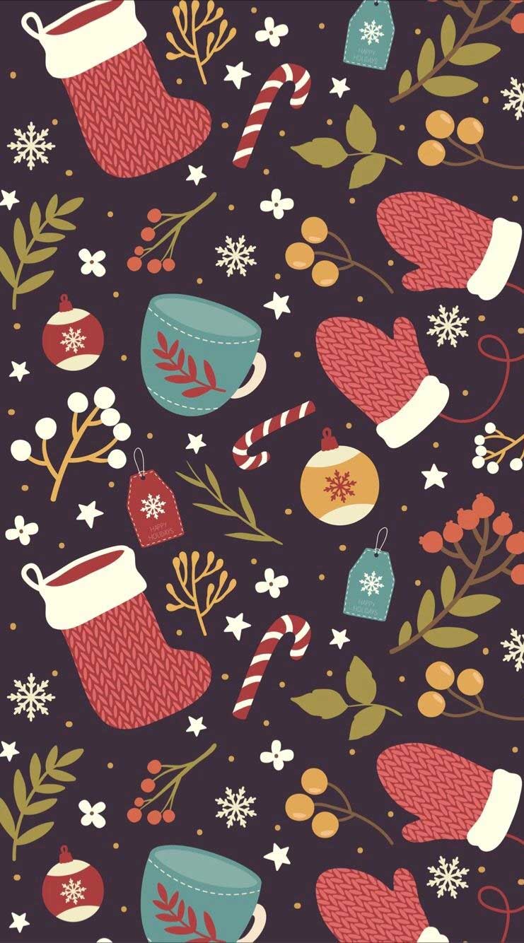 Cute Christmas illustrations Wallpaper